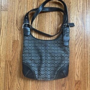 Vintage Coach black and gray/brown soho cross body with mini bag #hobo #luxury